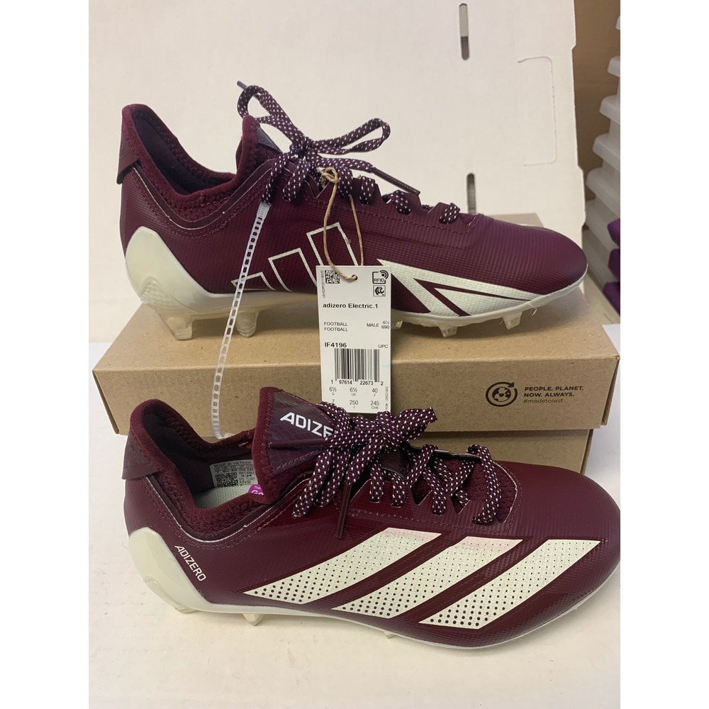 Adidas Adizero Electric.1 Football Cleats Maroon White IF4196 Mens Size 7 NEW